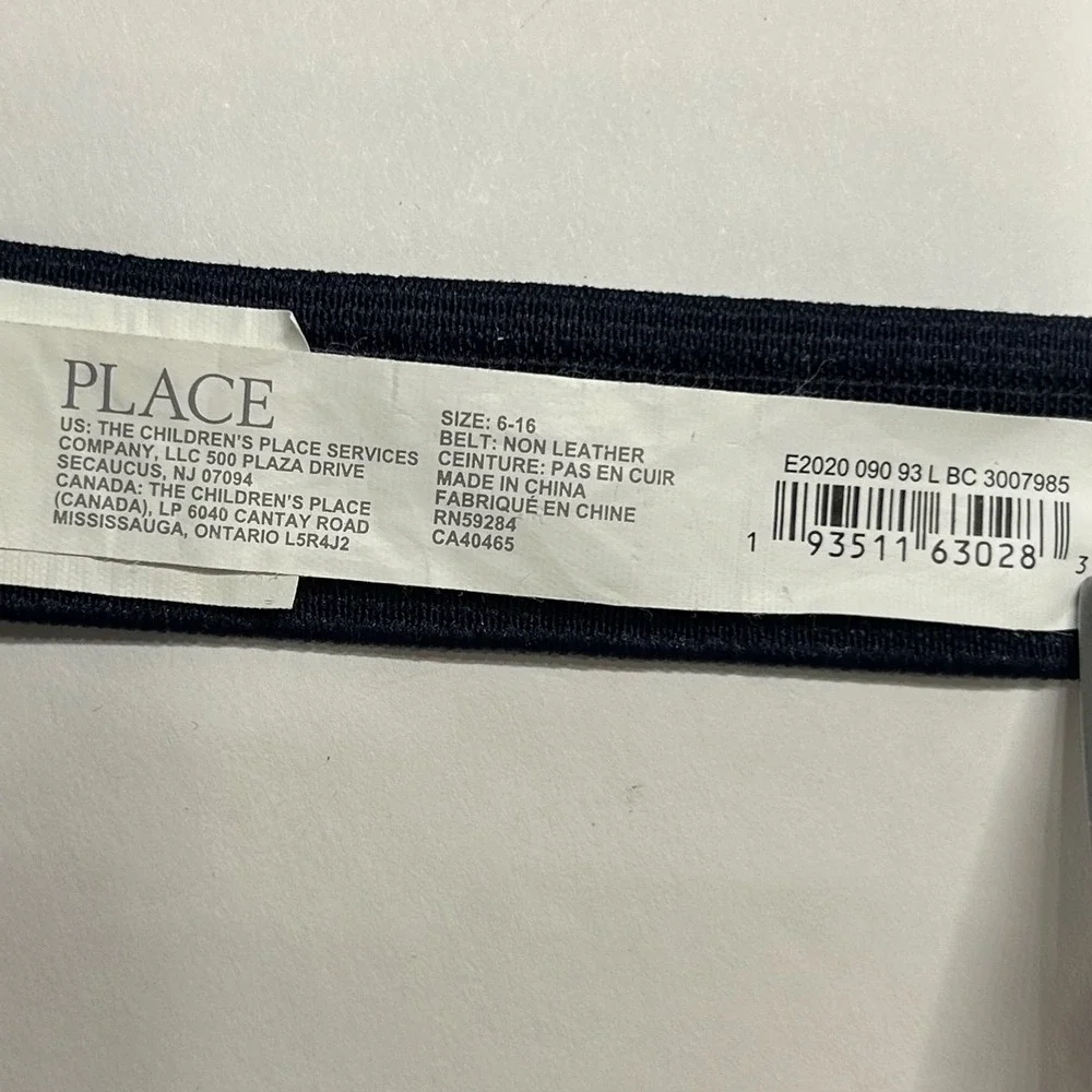 The Childrens Place Kids Navy Herringbone Suspenders Y-Back Adjustable Size 6-16